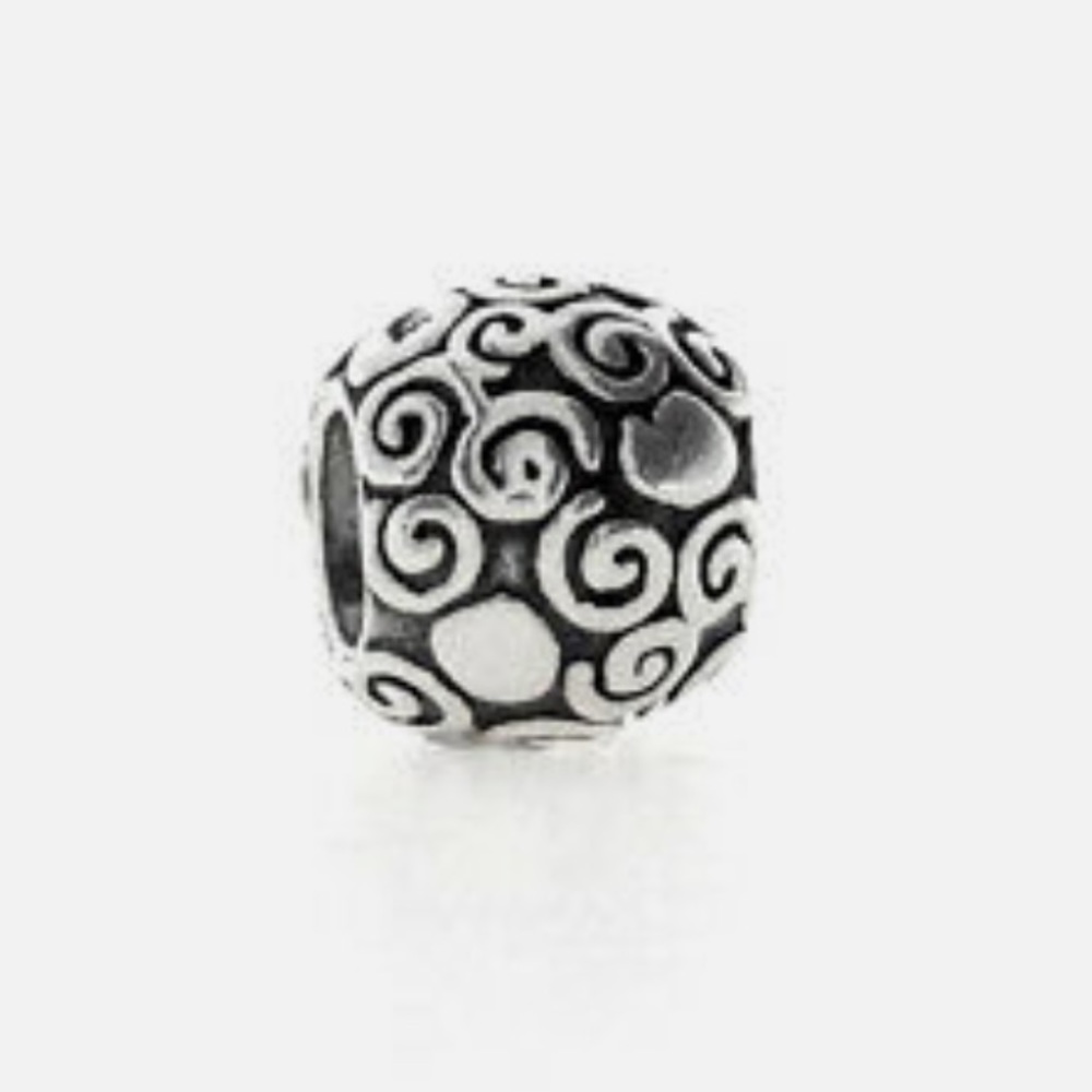 Retired Pandora Swirl Dots Bead Charm